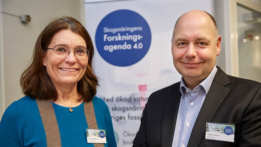 Carina Håkansson, VD, och Torgny Persson, forsknings- och innovationsdirektör, Skogsindustrierna 